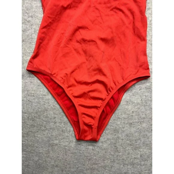 Kona Sol Coral Red OnePiece Swimsuit Small Beach Ocean Pool Swim - Picture 3 of 7